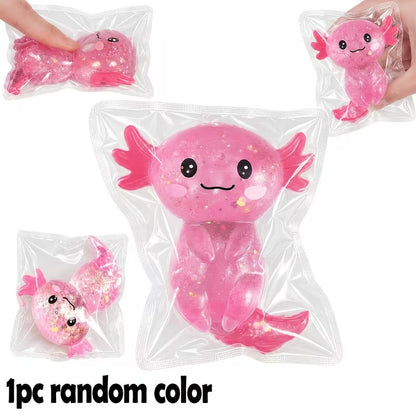Glitter Axolotl Squeeze Sensory Toy