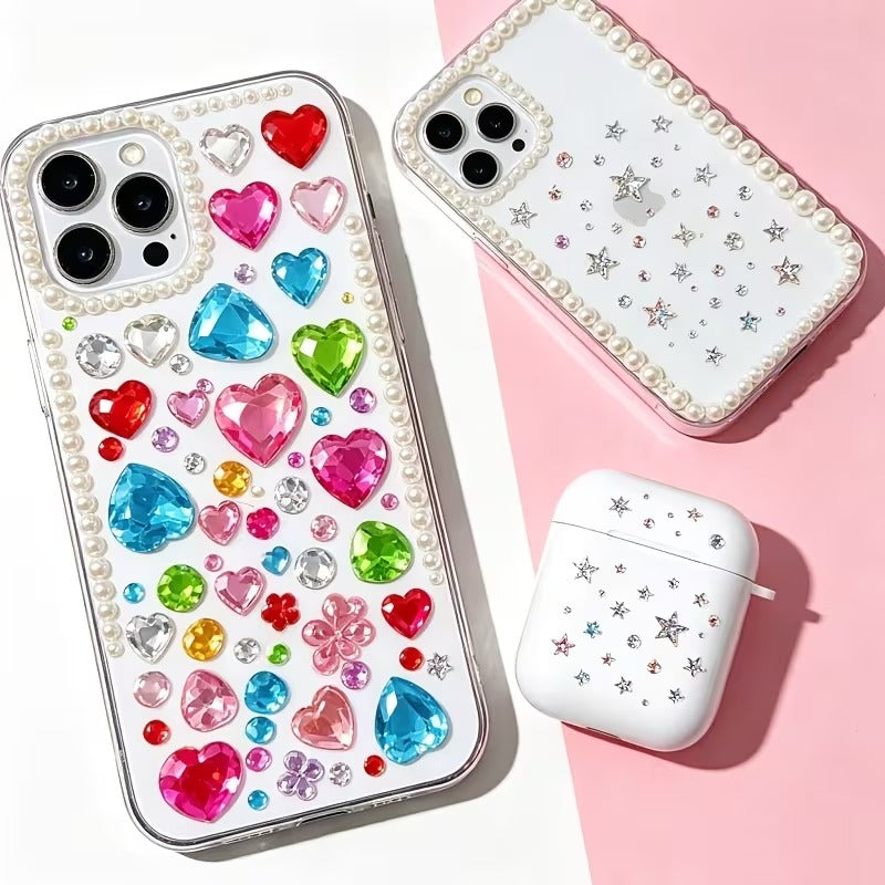 12-Sleeve Colourful Crystal Sticker Set