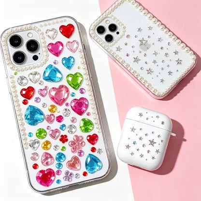12-Sleeve Colourful Crystal Sticker Set