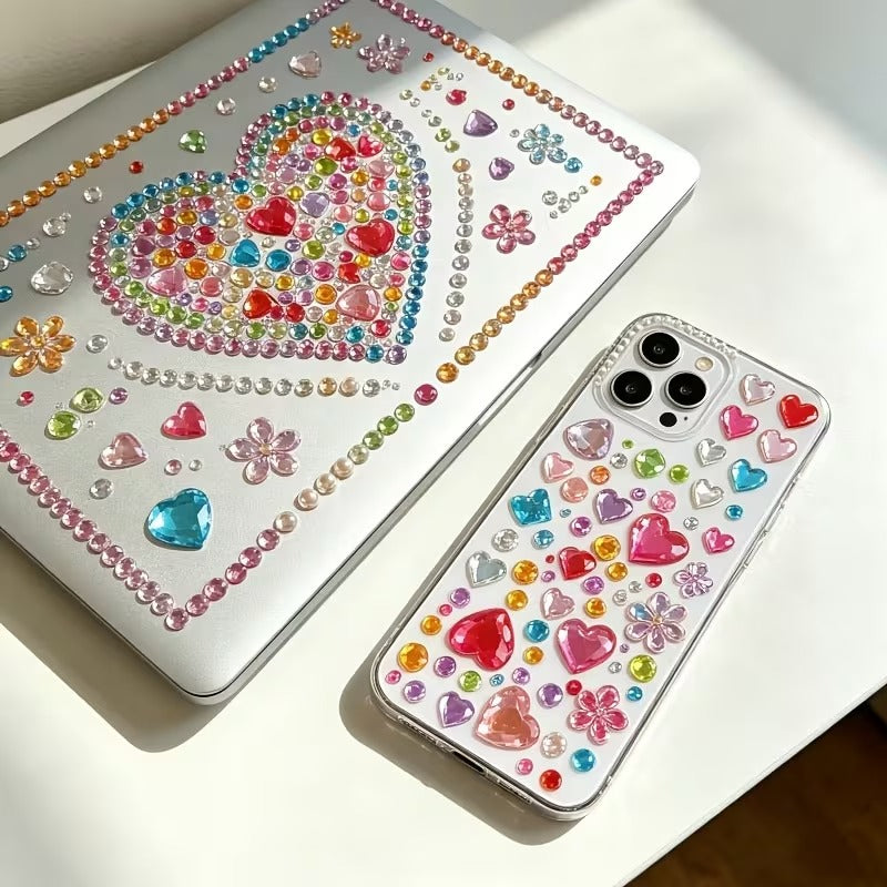 12-Sleeve Colourful Crystal Sticker Set