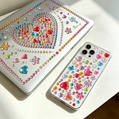 12-Sleeve Colourful Crystal Sticker Set