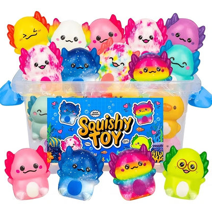4-Piece Cute Salamander Squishy Toy Set
