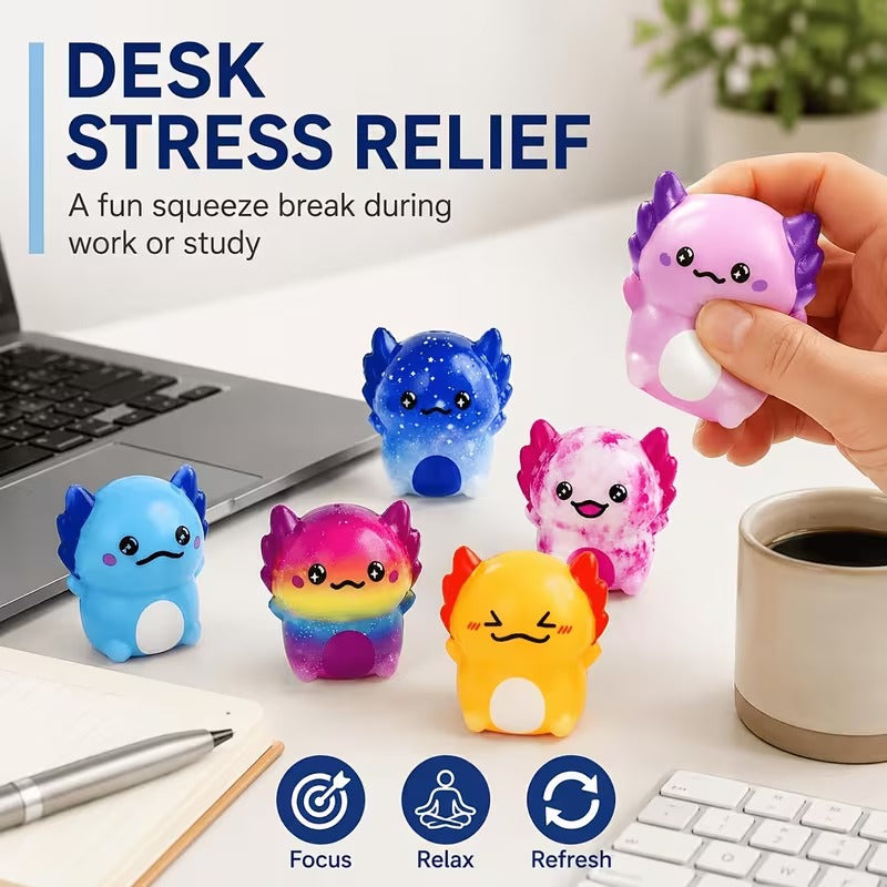 4-Piece Cute Salamander Squishy Toy Set